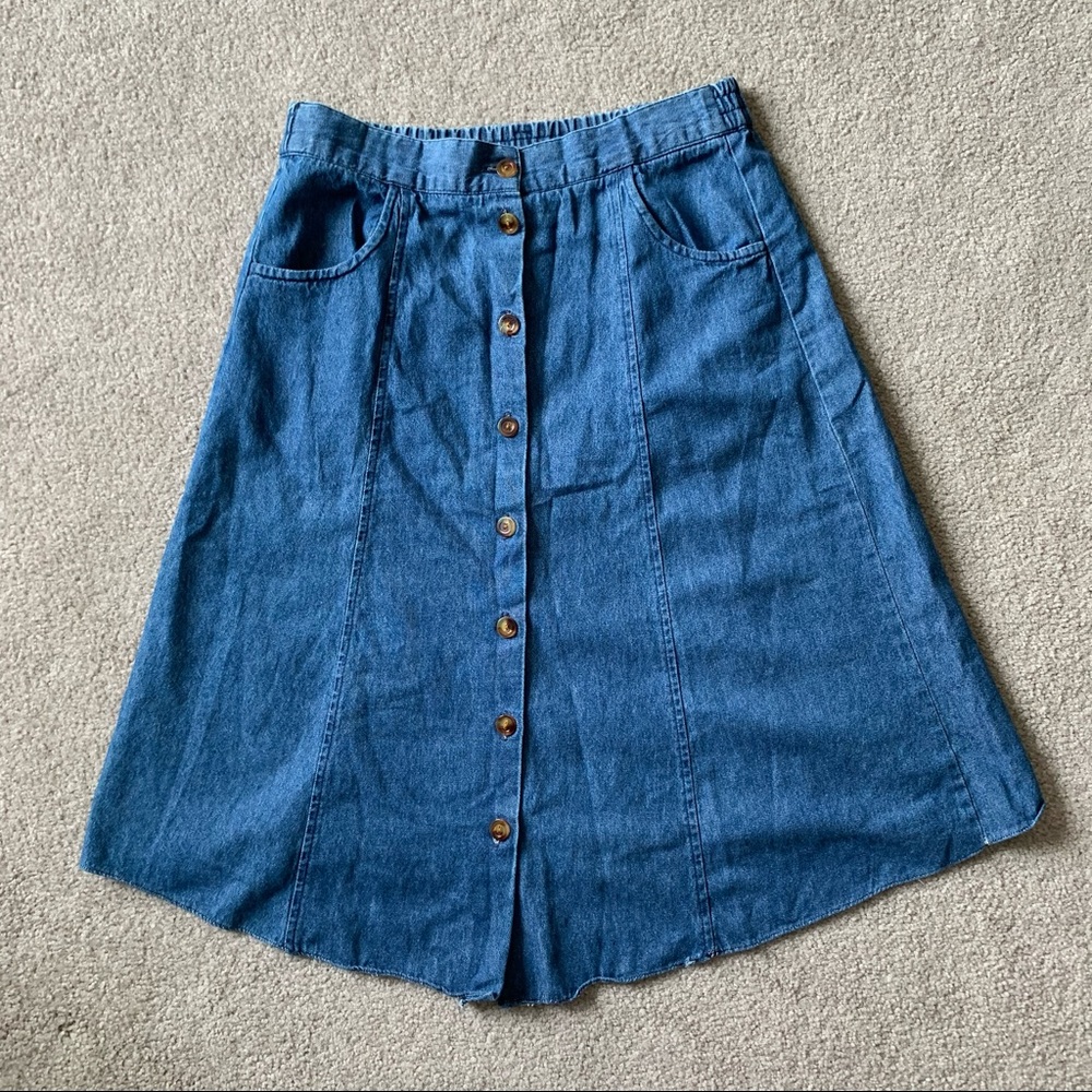 Vintage Denim Midi Skirt